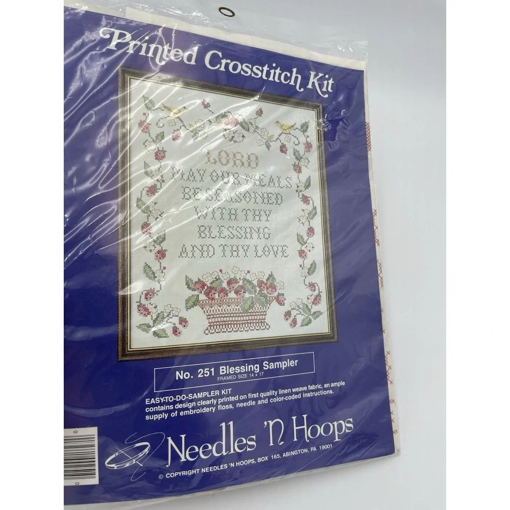 New Needles 'n Hoops # 251 Blessing Sampler Kit In Sealed Package NIP Crosstitch